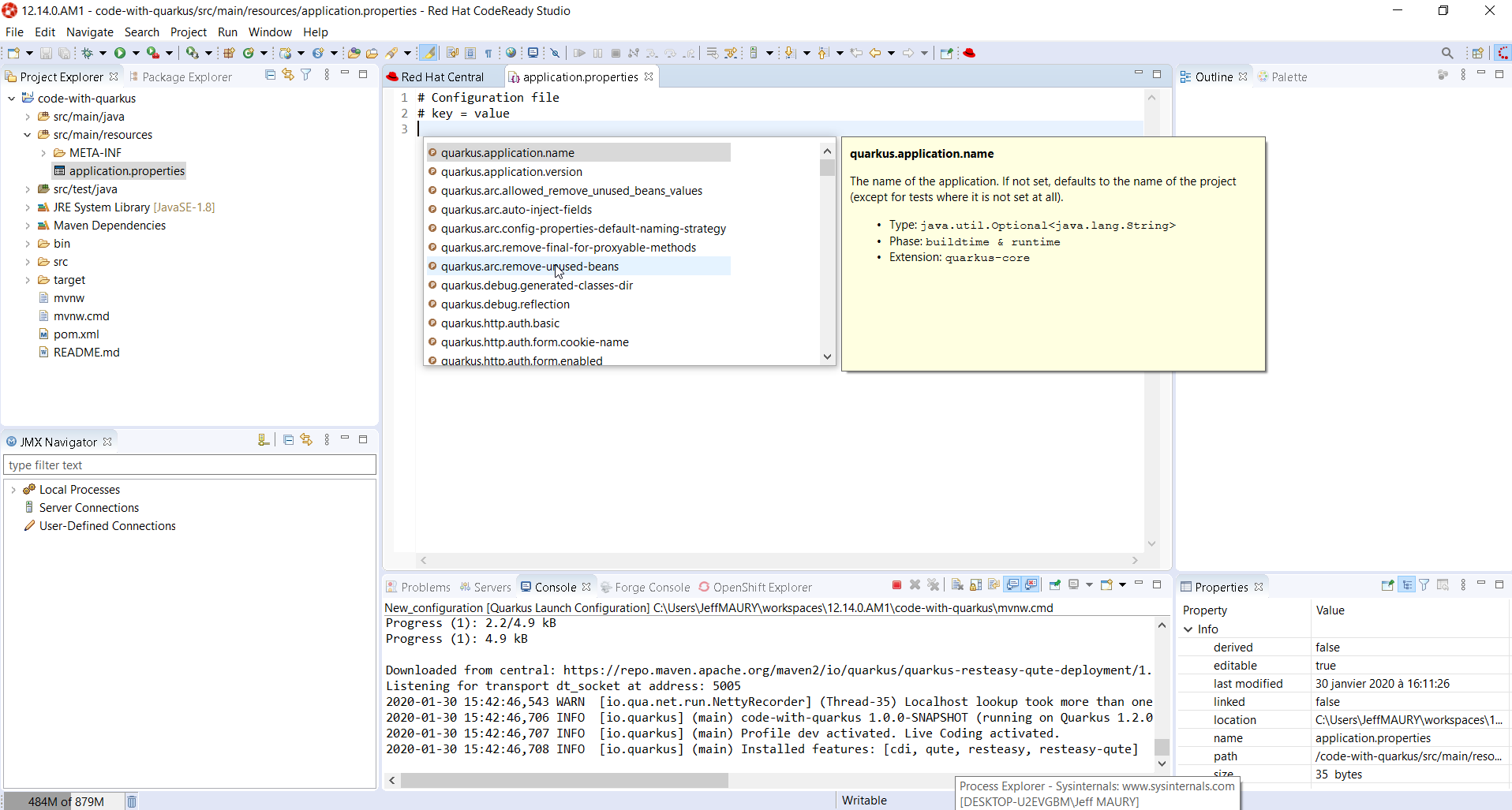 quarkus application properties